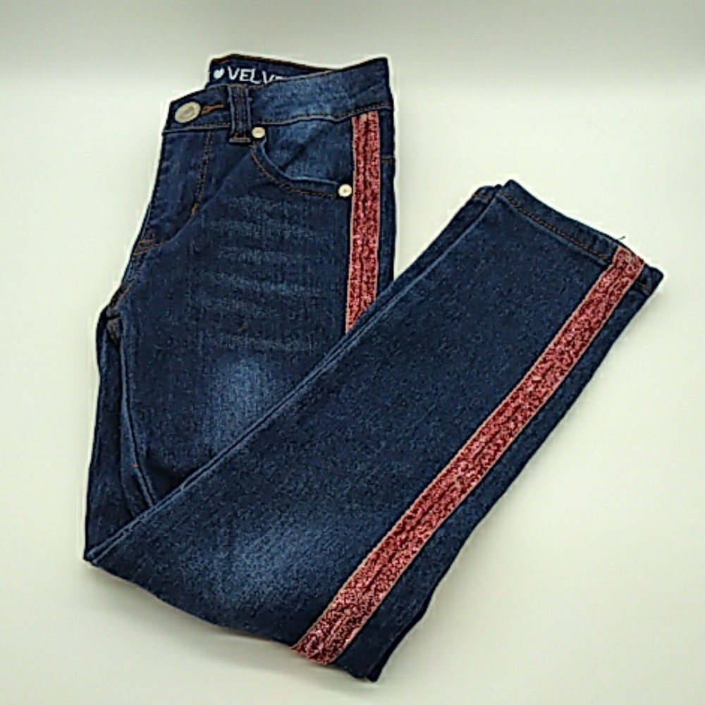 Pink Velvet girls jeans pink sparkle 6X - Picture 8 of 8